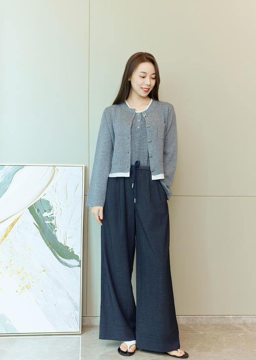 自由裤|松弛感抽绳阔腿裤 商品图2