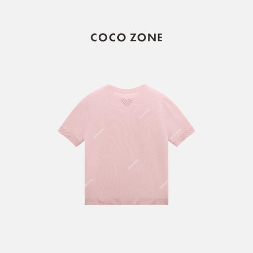 COCO ZONE 100绵羊毛时尚圆领针织衫短袖上衣CC1C1628 商品图1