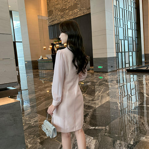 奢姿2025年春季新款大码女装拼接织带V领裙子胖妹妹小香风连衣裙9943826471 商品图3