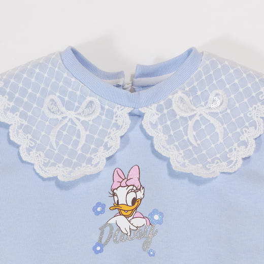 迪士尼童装女童甜美套头卫衣春秋新款黛西宝宝卡通花边蕾丝娃娃领ZD3DS004 商品图3