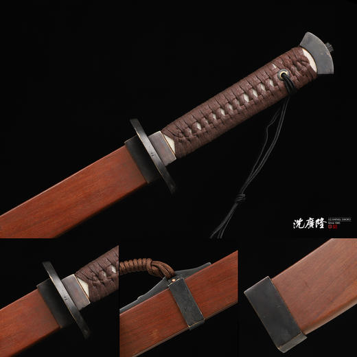 沈广隆雁翎刀 龙泉沈广隆传统一体刀剑  手工刀剑 花纹钢 未开刃 商品图11