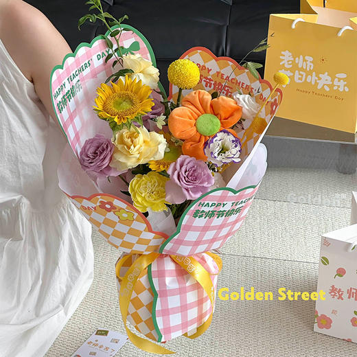 【新】方格子包装纸-致美丽的老师（15张/包) 商品图2