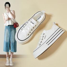 ZHR则则厚底小白鞋女2024夏季新款松糕底增高板鞋透气运动休闲鞋