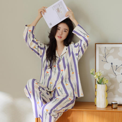 芬腾睡衣女款春秋季秋款纯棉长袖家居服全棉可爱可出门可外穿套装 商品图0