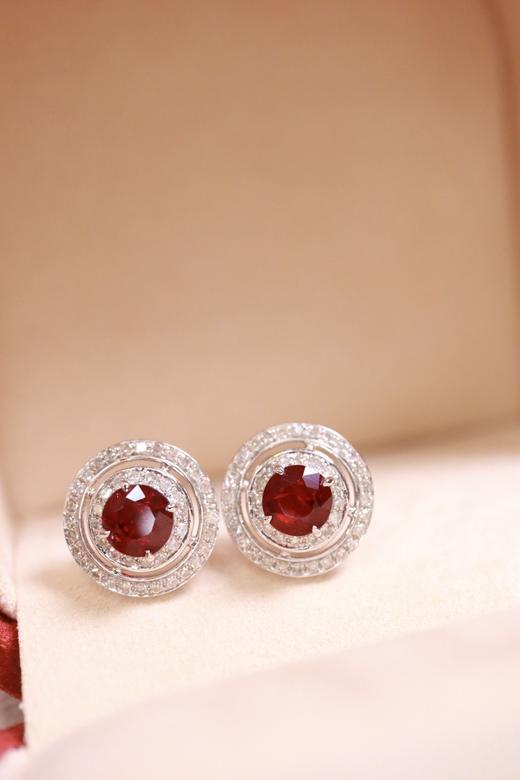 1.45ct 红宝石耳钉 商品图4
