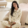 芬腾春秋季纯棉女睡衣针织薄夹棉全棉长袖套装女款休闲甜美家居服 商品缩略图1