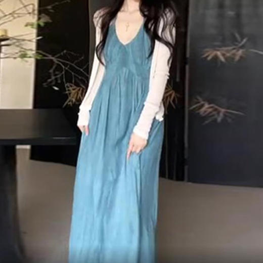 裁缝学苑AS318V领吊带连衣裙纸样女装夏季新款亚麻长裙子服装打板 商品图3