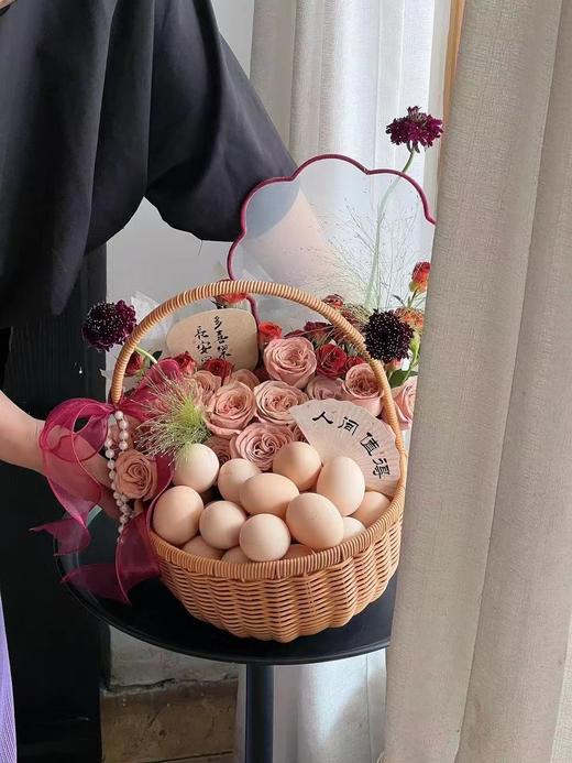 【藤编】水果花篮套二/鸡蛋月子花篮（大号34*26*34 小号31*24*29） 商品图11