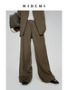 HIDEMI 沙漠枯米黄色中高腰阔腿长裤西裤 商品缩略图3
