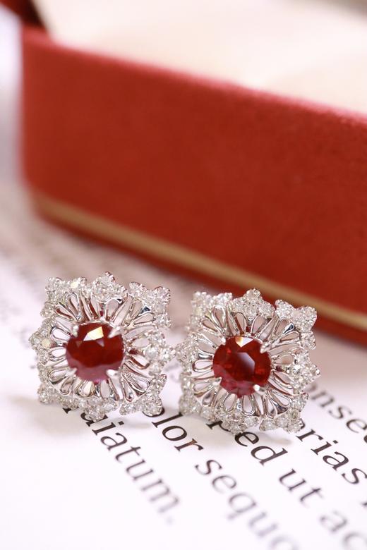 1.27ct 红宝石耳钉 商品图6