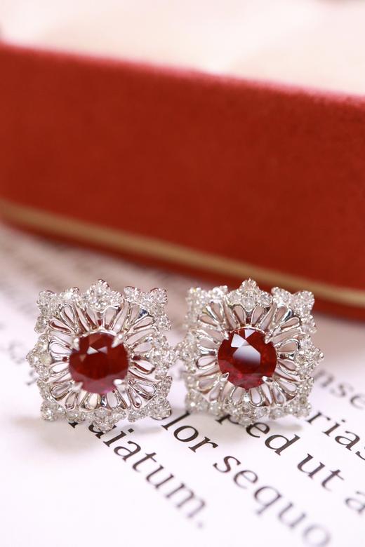 1.27ct 红宝石耳钉 商品图7