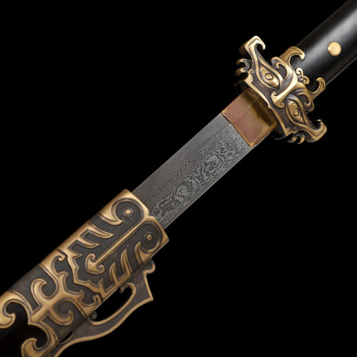 星合唐横刀 传统宝剑 汉唐宝剑 龙泉沈广隆宝剑 花纹钢 未开刃 商品图3