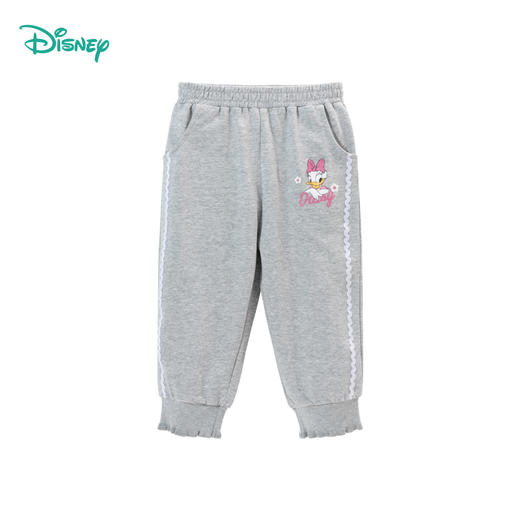 迪士尼童装女童纯棉休闲长裤2024春秋款可爱黛丝卡通萌宝宝束脚裤ZD3DK010 商品图4