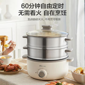 小熊（Bear）电蒸锅 蒸锅电 多用途锅 多功能家用蒸包子锅量层大容量15L定时防干烧分体式 DZG-CA3A1
