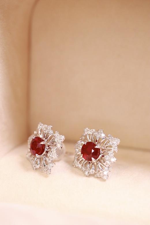 1.27ct 红宝石耳钉 商品图2