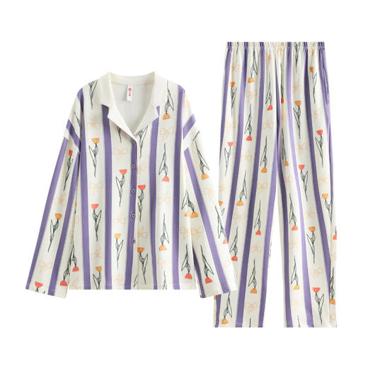 芬腾睡衣女款春秋季秋款纯棉长袖家居服全棉可爱可出门可外穿套装 商品图4