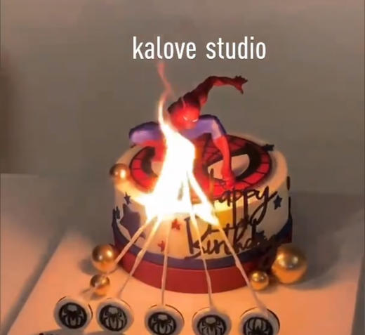 会燃烧的蜘蛛侠男孩男生周岁生日蛋糕 商品图1