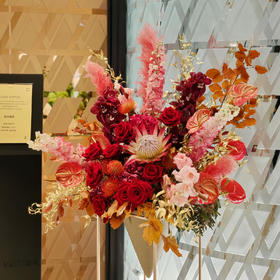 红色系帝王世家款——开业花篮高端乔迁庆典商务用花|北京5环内免费送花上门
