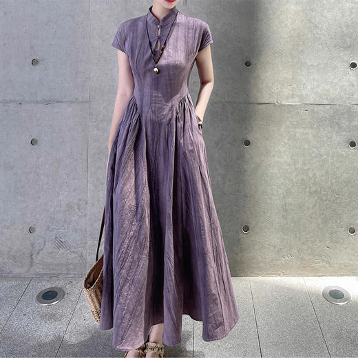 裁缝学苑AS316新中式国风苎麻镂空收腰旗袍连衣裙纸样女装裙子样板 商品图5