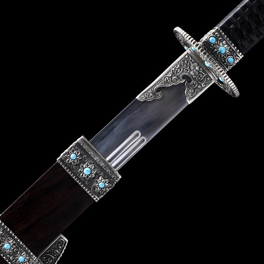 紫荆雁翅刀剑 手工传统一体刀剑花纹钢刀剑龙泉沈广隆宝剑 未开刃 商品图6