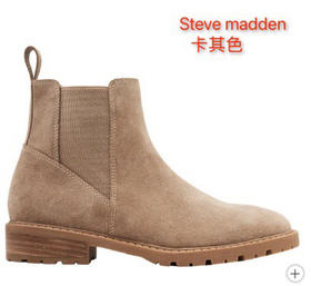 打折啦📣太好看了必须冲的一款，📣Steve Madden2024新款厚底牛皮切尔西靴套筒真皮牛皮女短靴，特价460元