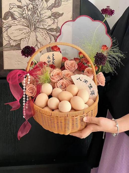 【藤编】水果花篮套二/鸡蛋月子花篮（大号34*26*34 小号31*24*29） 商品图9