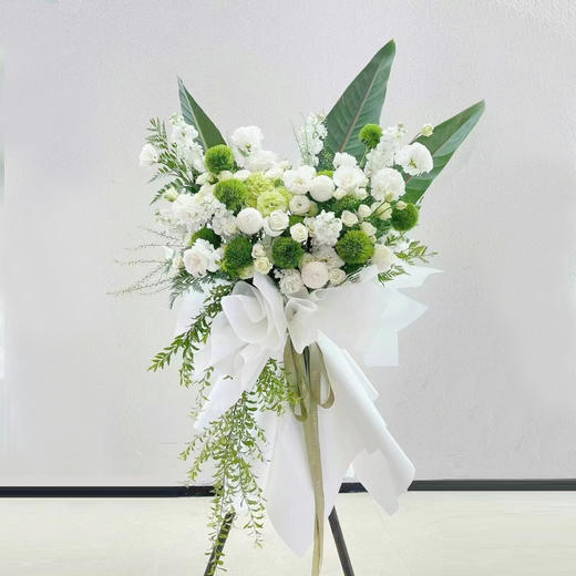 白色爱的羽翼款开业篮——开业花篮高端乔迁庆典商务用花|北京5环内免费送花上门 商品图0