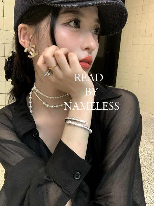 Read Nameless /迪拜贵妇黑色吊带裙+独家100%人丝黑色褶皱袖衬衫 商品图14