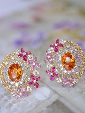 3.56ct 8.62g 芬达石耳环