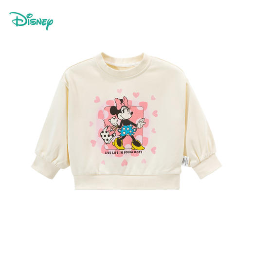 迪士尼童装女童套头卫衣2024秋季新款甜美米妮爱心印花宝宝衣服ZD3DS011 商品图8