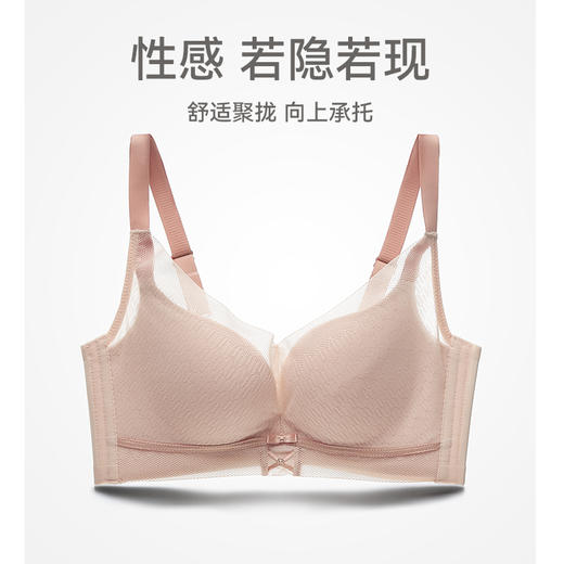 芬腾女士内衣小胸聚拢上托防下垂文胸女款无钢圈舒适透气性感胸罩 商品图0