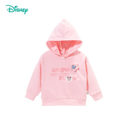 迪士尼童装女童连帽卫衣2024秋季新款甜心花朵米妮宝宝套头上衣ZD3DS003 商品图7