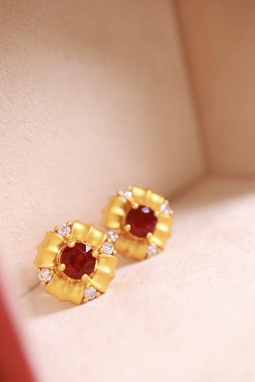 1.19ct 红宝石耳钉 商品图7