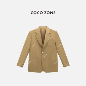 COCO ZONE 秋季复古翻领西装外套气质单排扣上衣CC2C1403