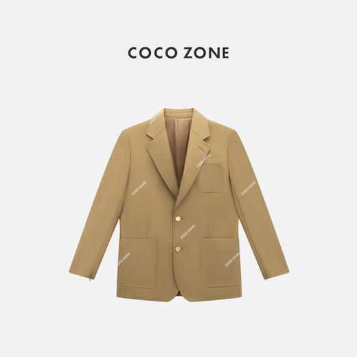 COCO ZONE 秋季复古翻领西装外套气质单排扣上衣CC2C1403 商品图0