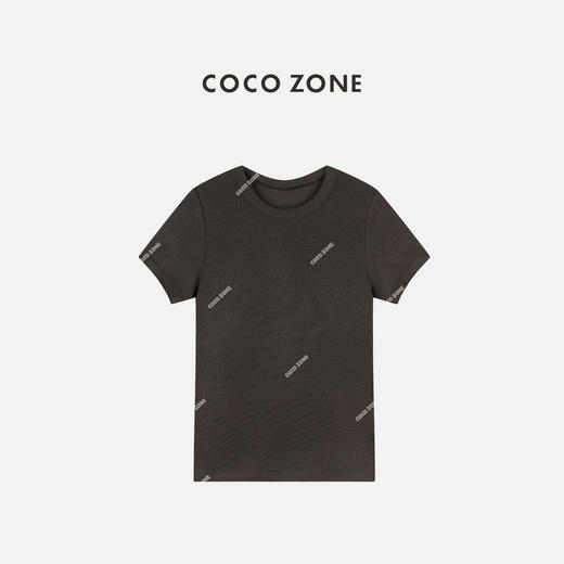 COCO ZONE 简约圆领短袖T恤纯色百搭女士上衣CC1C1913 商品图2