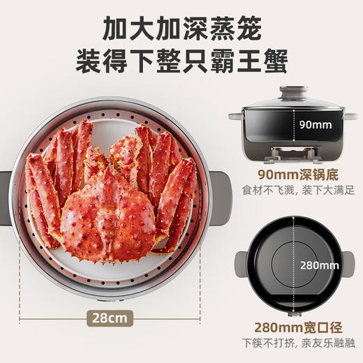 小熊（Bear）电蒸锅 蒸锅电 多用途锅 多功能家用蒸包子锅量层大容量15L定时防干烧分体式 DZG-CA3A1 商品图1
