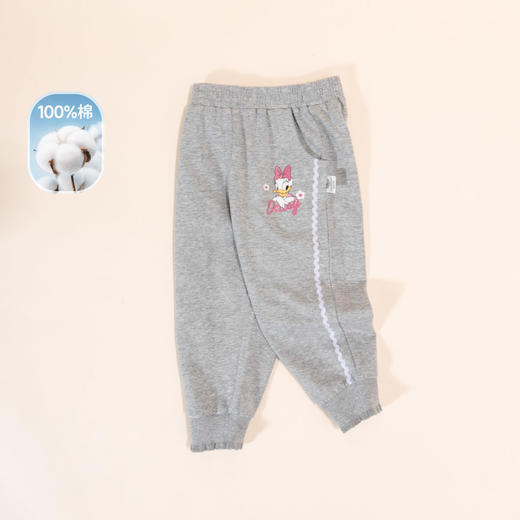 迪士尼童装女童纯棉休闲长裤2024春秋款可爱黛丝卡通萌宝宝束脚裤ZD3DK010 商品图3