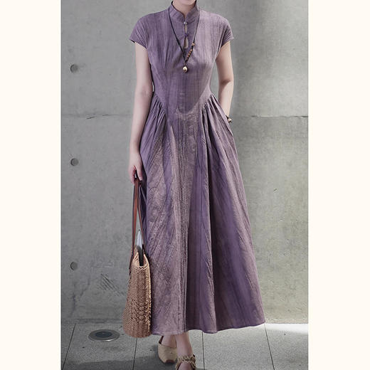 裁缝学苑AS316新中式国风苎麻镂空收腰旗袍连衣裙纸样女装裙子样板 商品图2