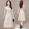 QYM J21163-Y蕾丝花边领连衣裙拼结时尚提花裙A字裙 商品缩略图2