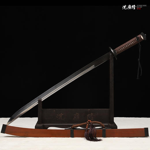 沈广隆雁翎刀 龙泉沈广隆传统一体刀剑  手工刀剑 花纹钢 未开刃 商品图9