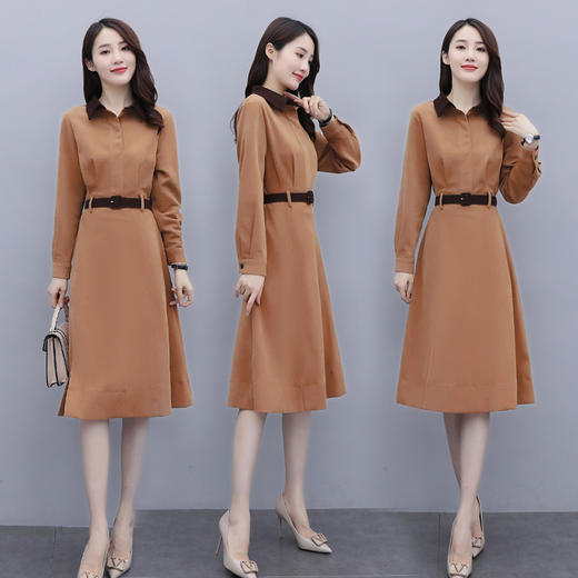 时尚优雅，显瘦翻领连衣裙HR-SERQ2091 商品图0