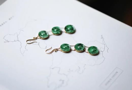 璇玑 | 花青翡翠平安扣耳环 商品图0