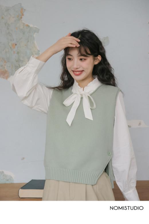 🔥🔥【侧开叉叠穿圆领针织马甲】四季必备单品，秋冬基础单品❗🌸 马甲针织面料 实用性超高 百变又好搭 商品图2