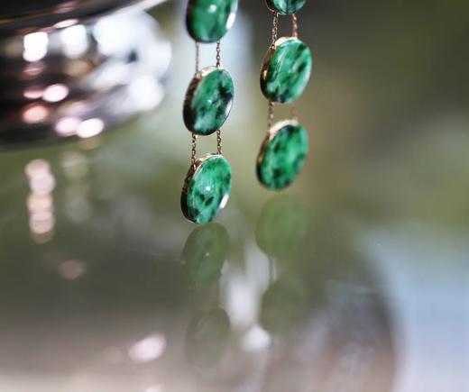 璇玑 | 花青翡翠平安扣耳环 商品图1