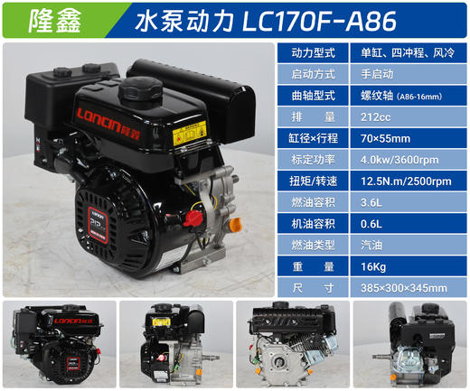 隆鑫 LC170F-A86-水泵动力 商品图1