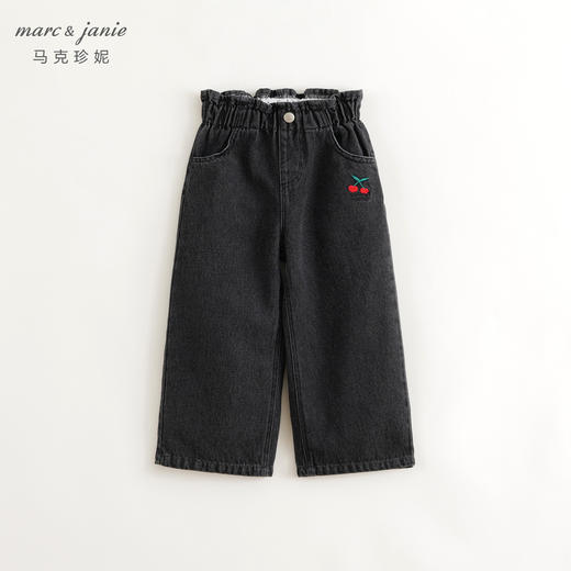 马克珍妮女童元气可爱刺绣印花直筒牛仔裤秋装新款241300/551586 商品图1