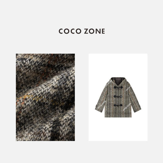 COCO ZONE 设计感连帽外套小香风格纹长袖上衣CC2C1859 商品图2