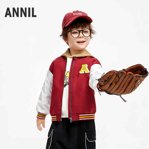 男童运动风棒球外套新款安奈儿童装实体店同款XB435556 商品图1