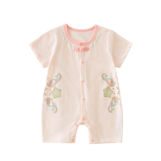 【国风婴儿连体衣】婴儿夏季连体衣短袖超薄宝宝衣服新中式新生儿连体衣爬服纯棉无骨 商品图4